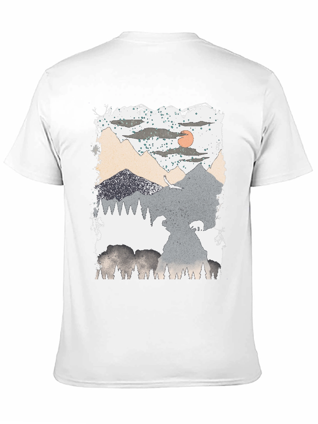 Black Mountain Scene Graphic T-Shirt view 11