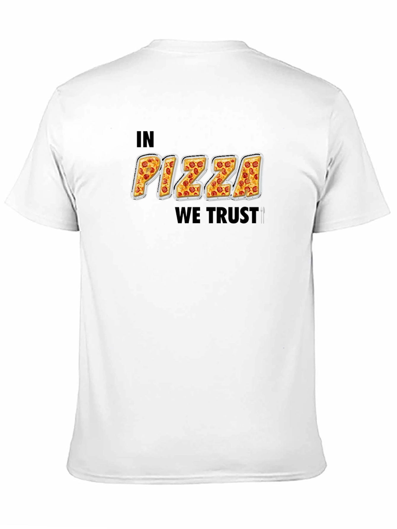Black In Pizza We Trust Funny Graphic T-Shirt view 11