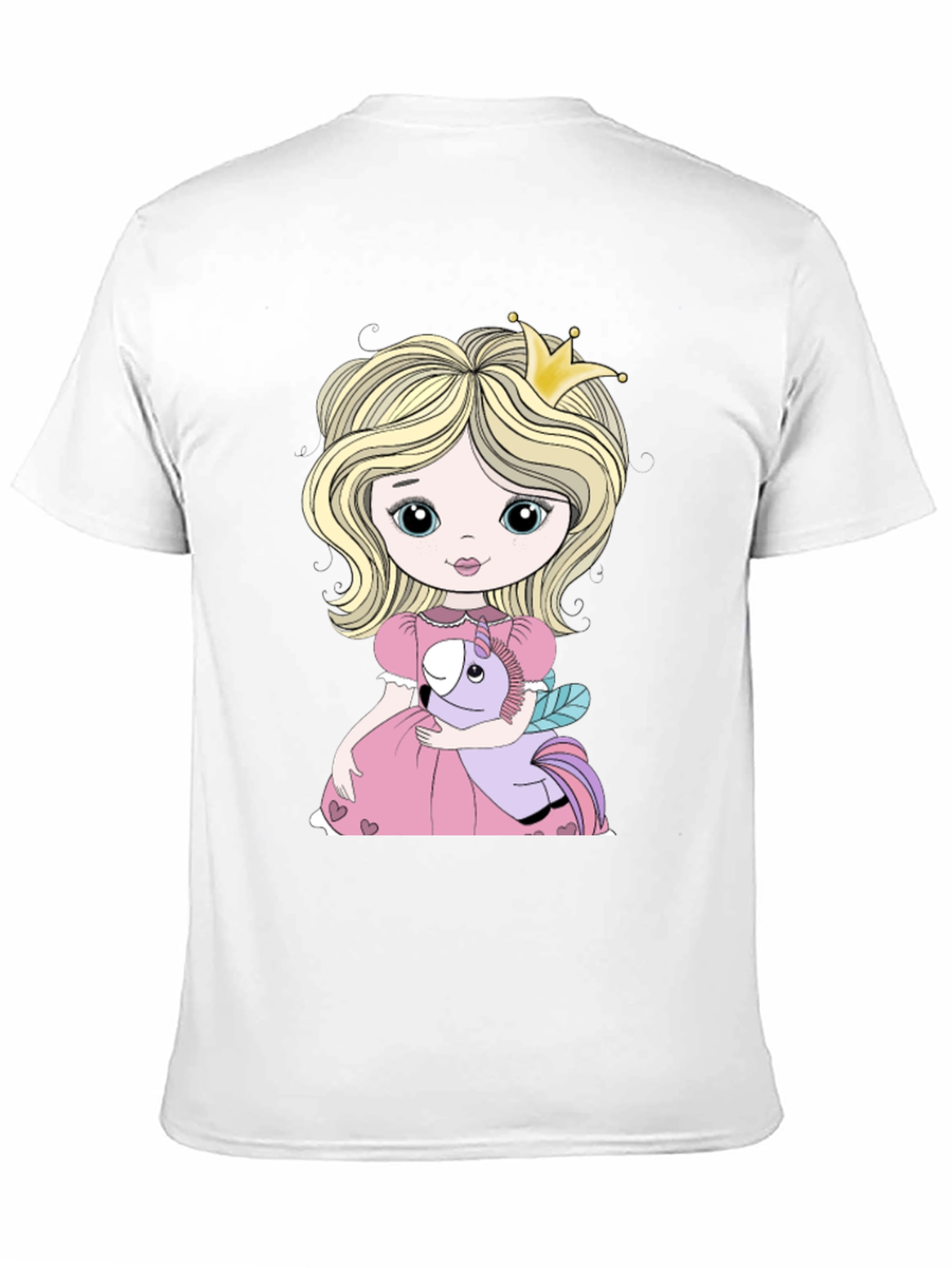 Black Princess Girl with Unicorn Toy Graphic T-Shirt view 11