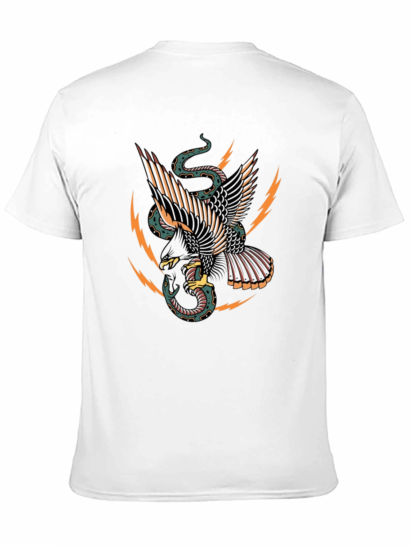 Black Eagle & Snake Graphic Black T-Shirt view 11