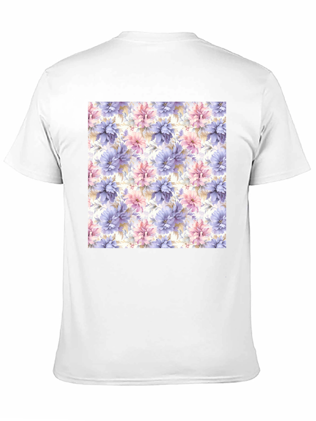 Black Floral Pattern Black T-Shirt view 11
