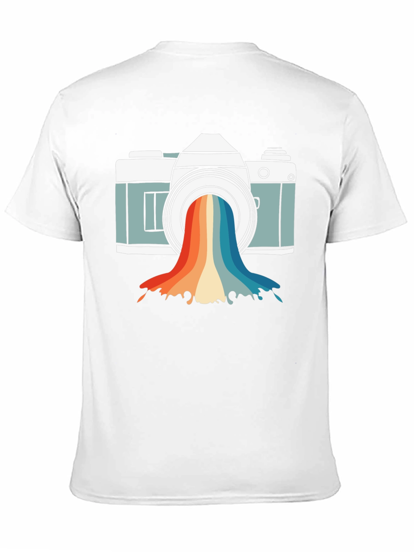 Black Retro Camera Rainbow Graphic Tee view 11