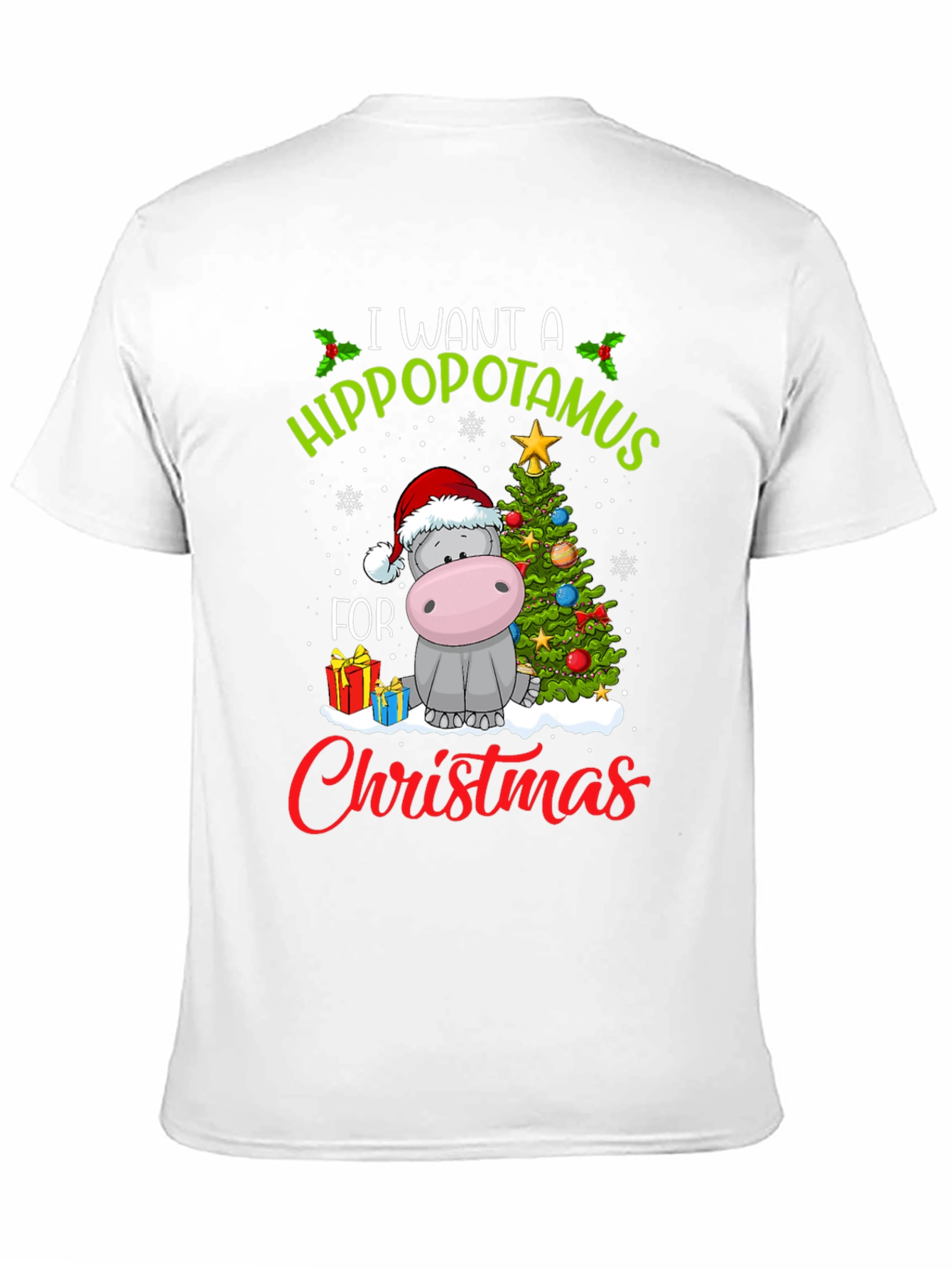 Black Hippo Christmas T-Shirt view 11