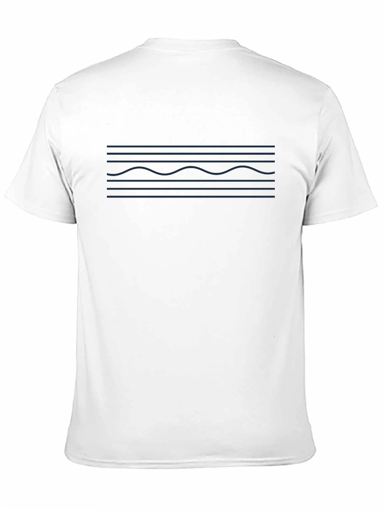 Black Modern Wavy Line Graphic Tee - Casual Style view 11