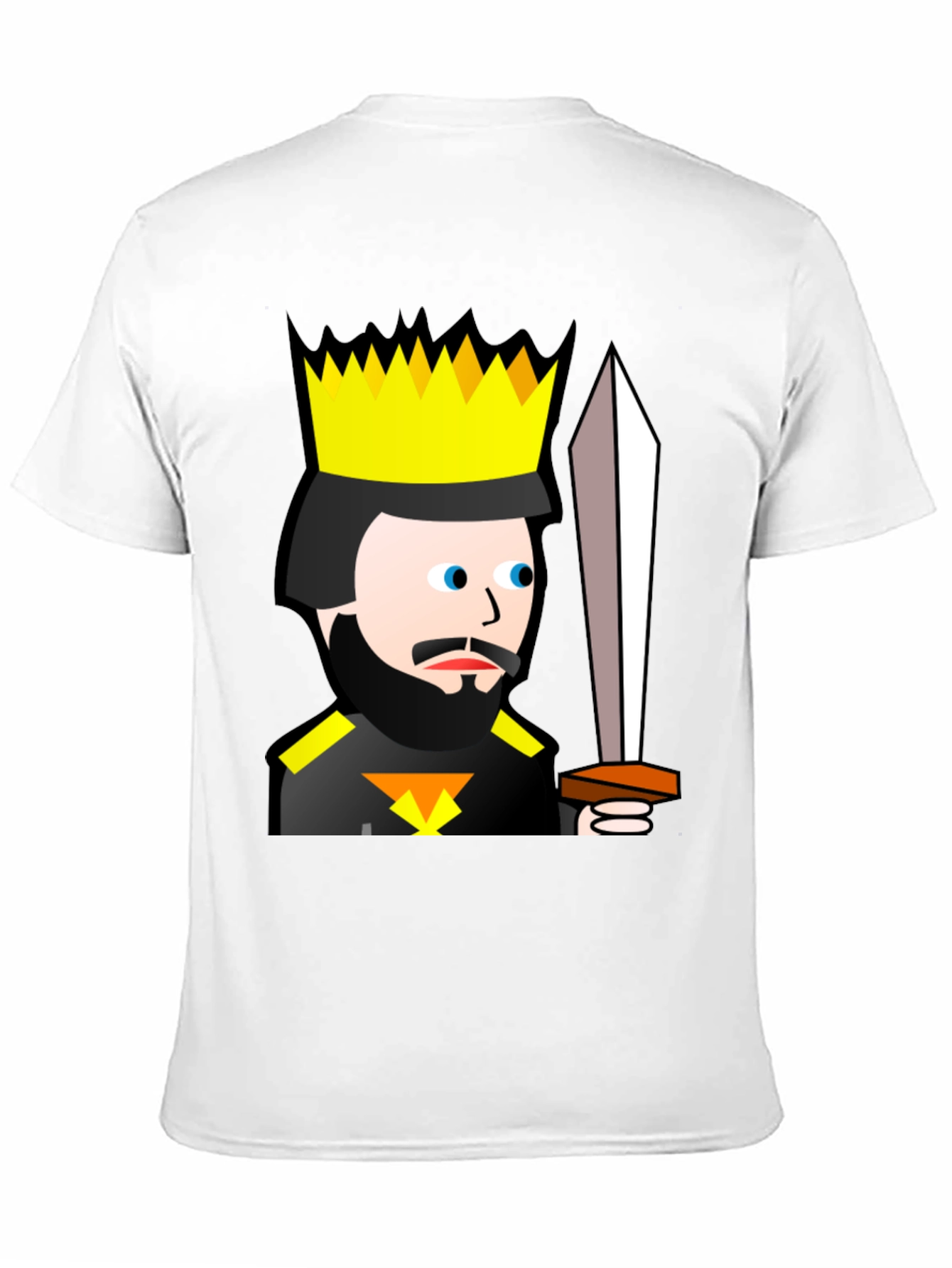 Black King Cartoon Black T-Shirt - Sword Graphic Tee view 11