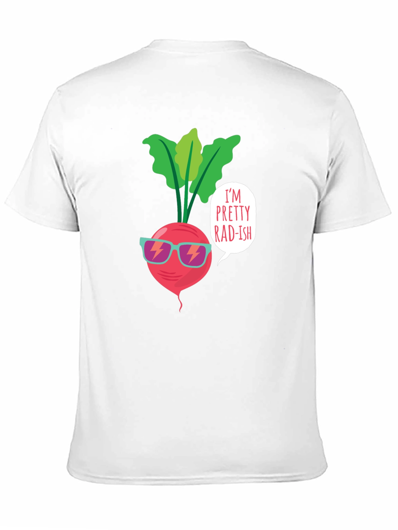Black Pretty Radish T-Shirt - Cool Vegan Tee view 11