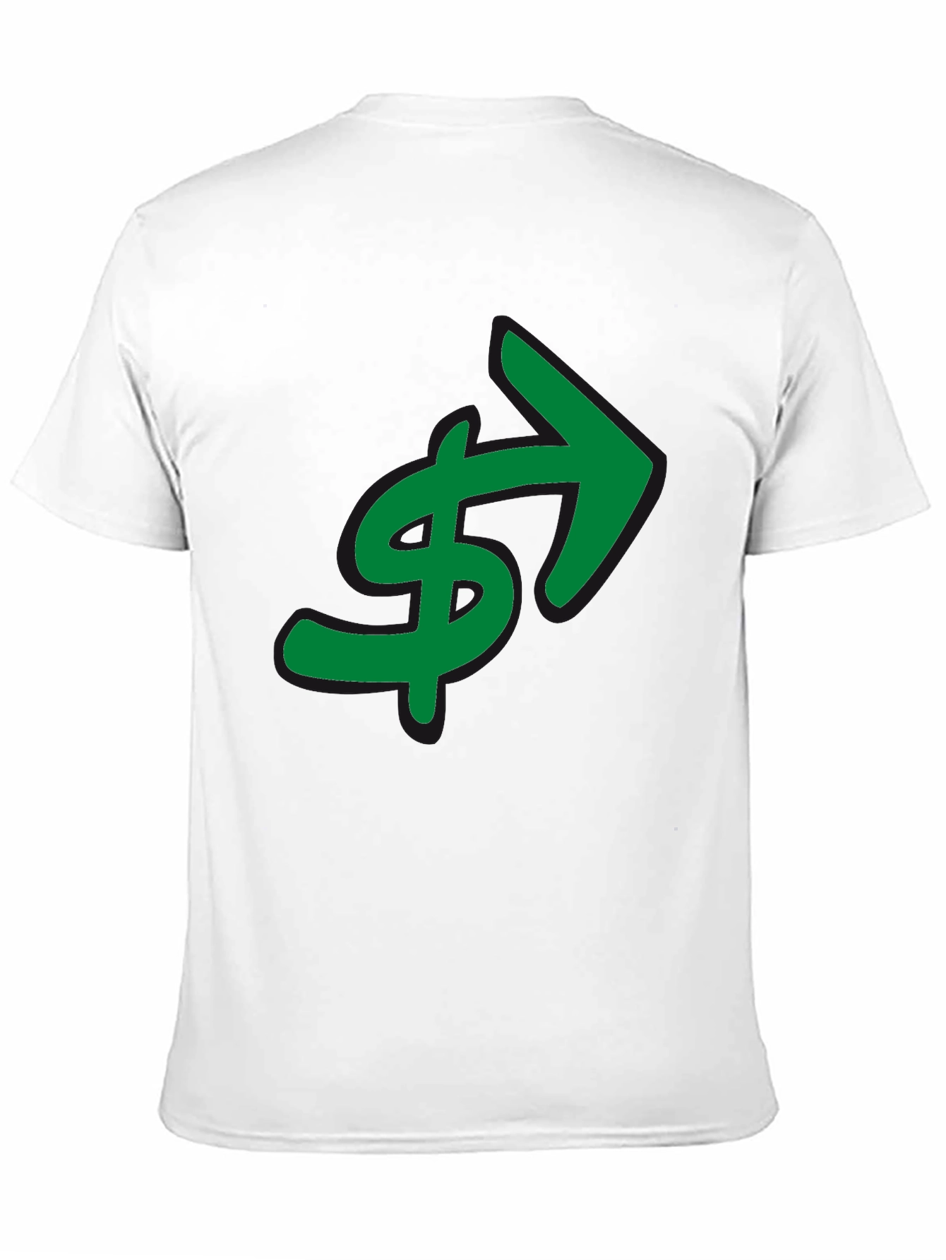 Black Green Dollar Arrow Graphic T-Shirt view 11