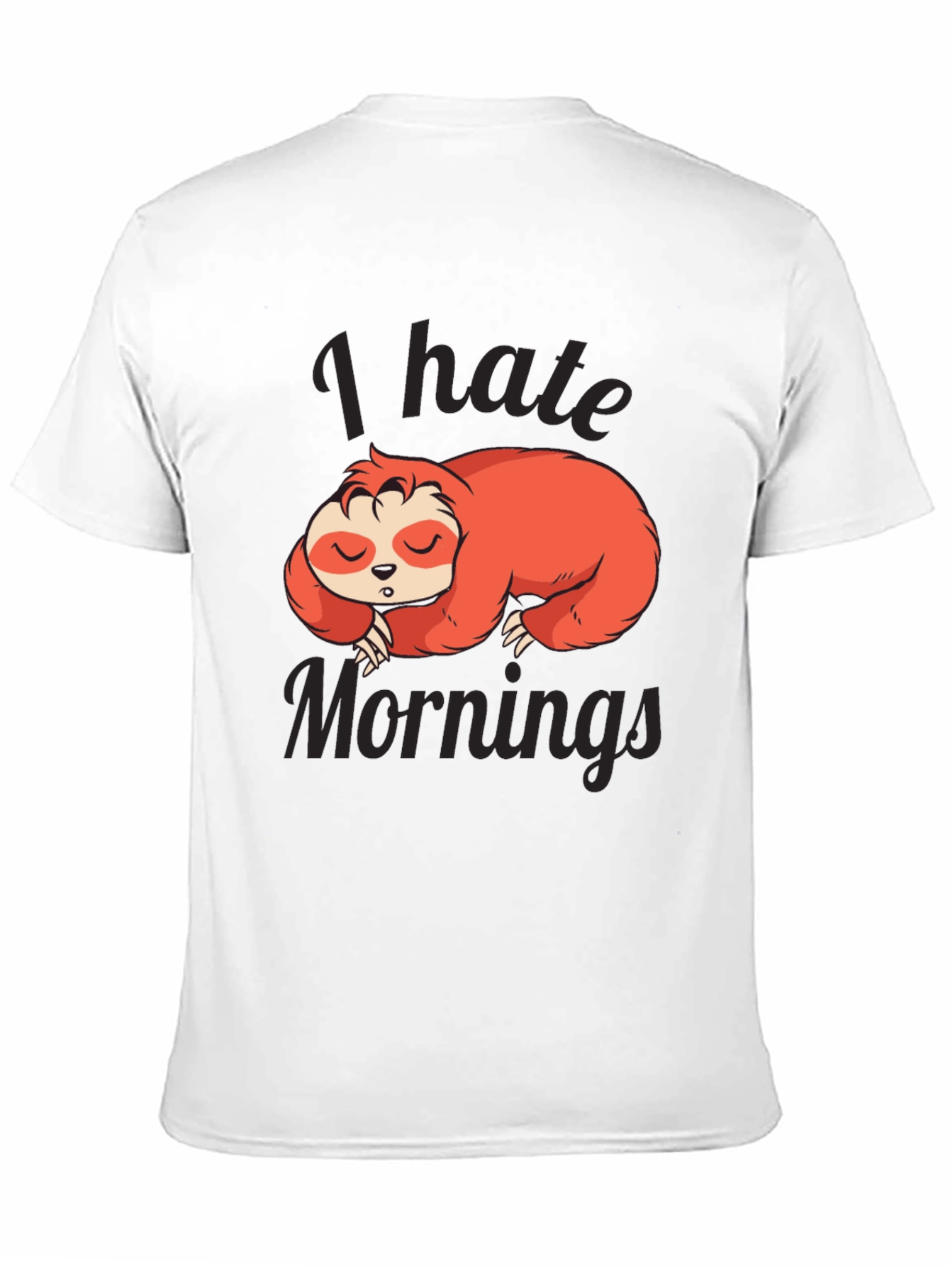 Black I Hate Mornings Sloth Graphic Tee view 11