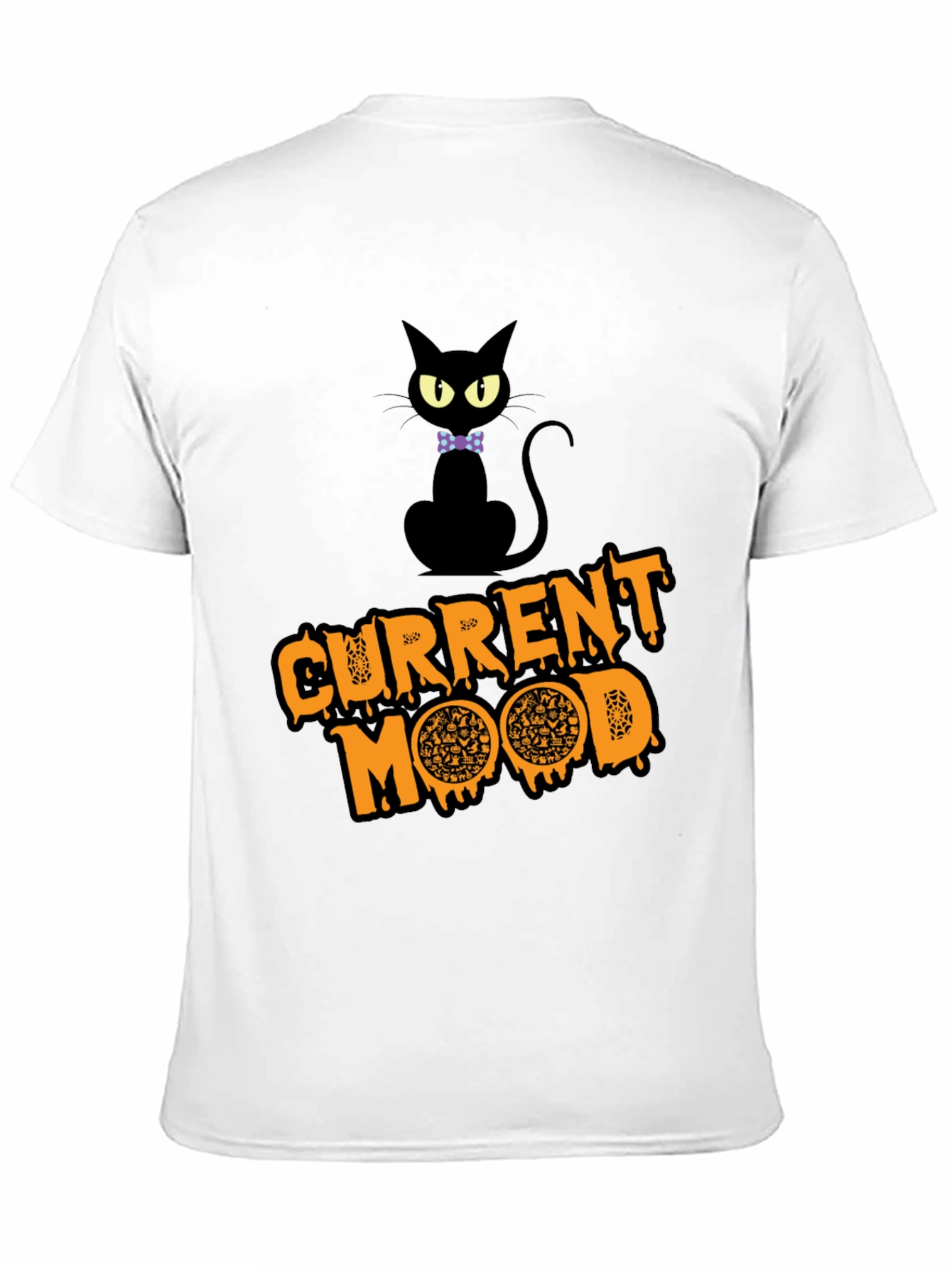 Black Current Mood Pizza Cat T-Shirt view 11