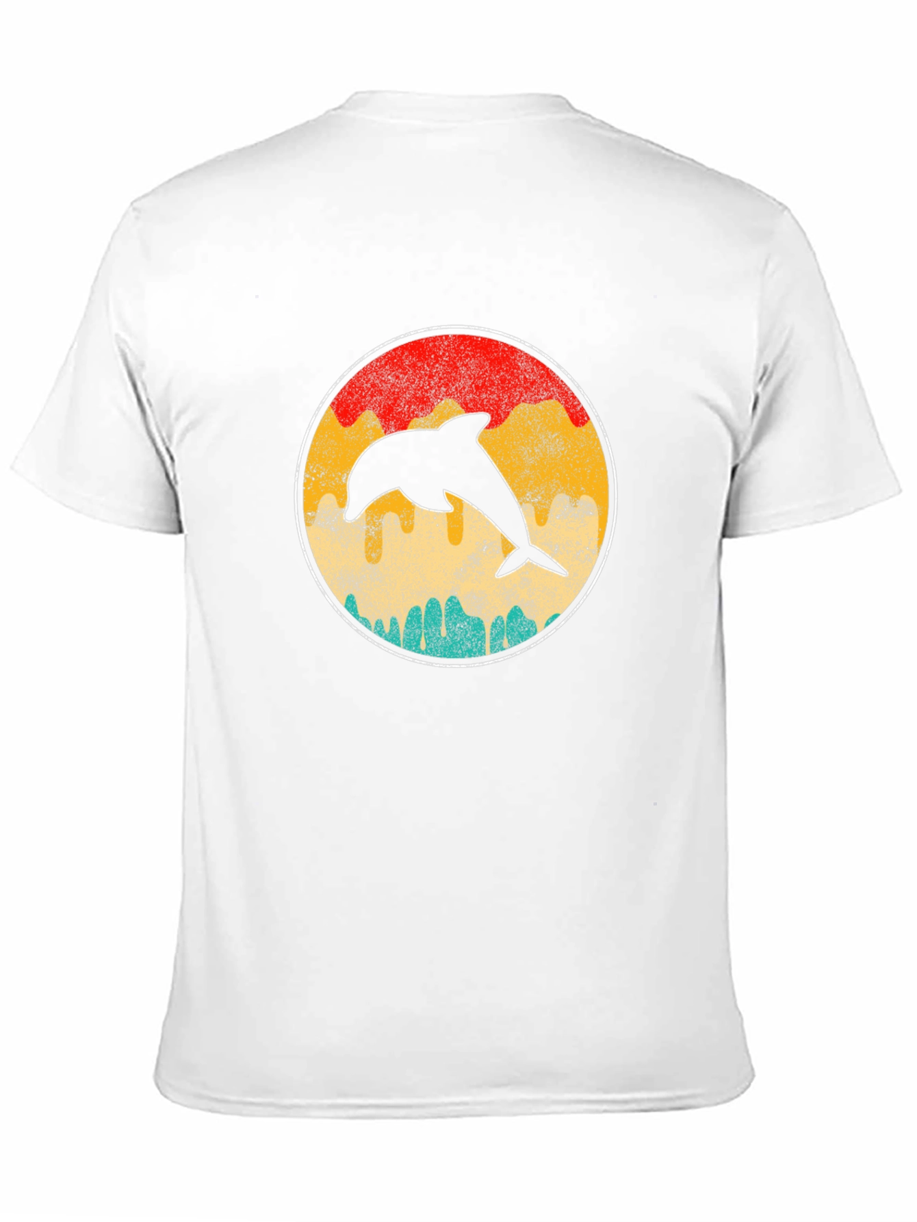 Black Retro Dolphin Sunset T-Shirt - Classic Design view 11