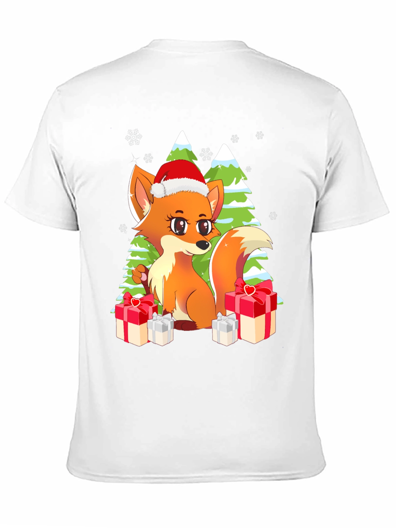 Black Festive Fox Graphic Tee - Holiday Gift view 11