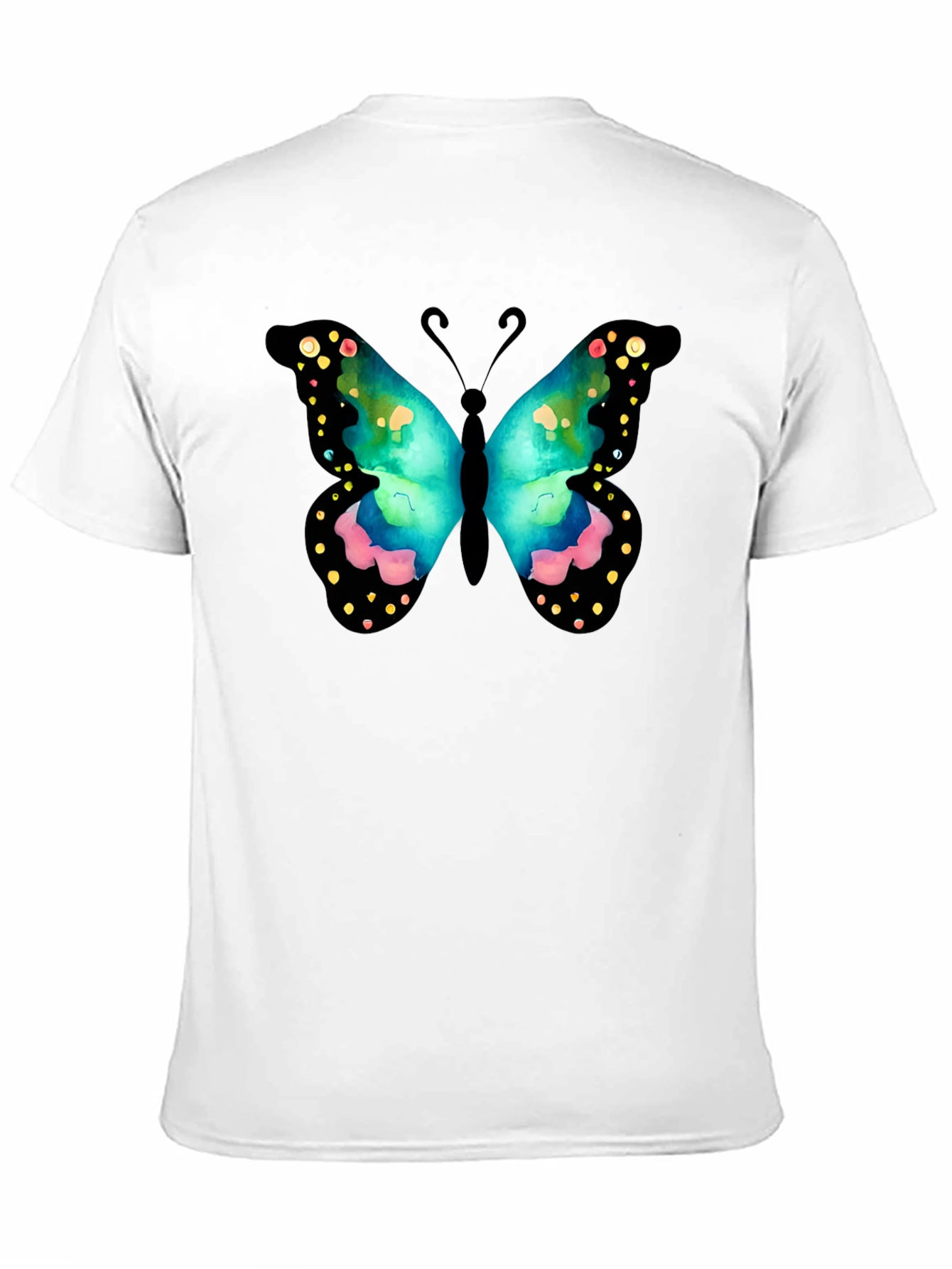 Black Butterfly Graphic Print Crew Neck T-Shirt view 11