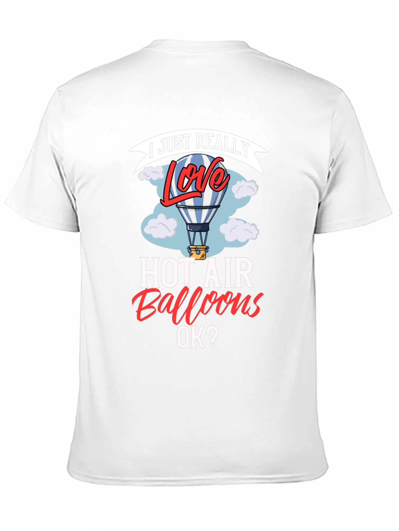 Black I Love Hot Air Balloons Graphic T-Shirt view 11