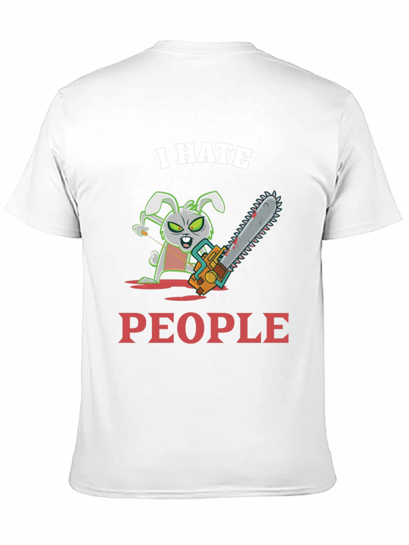 Black I Hate People Bunny T-Shirt view 11