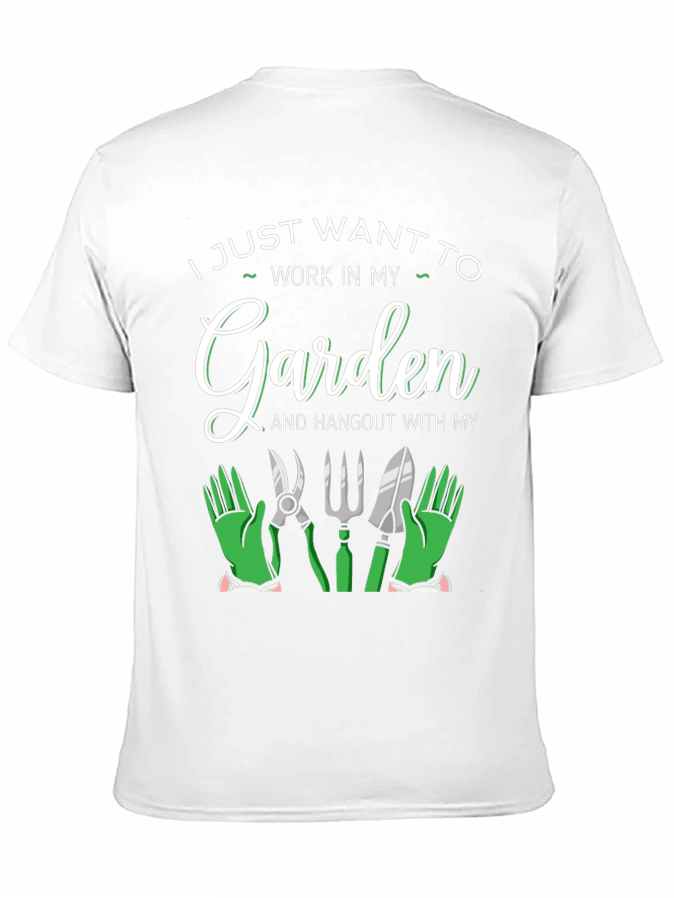 Black Gardening Lover T-Shirt: Work in My Garden view 11