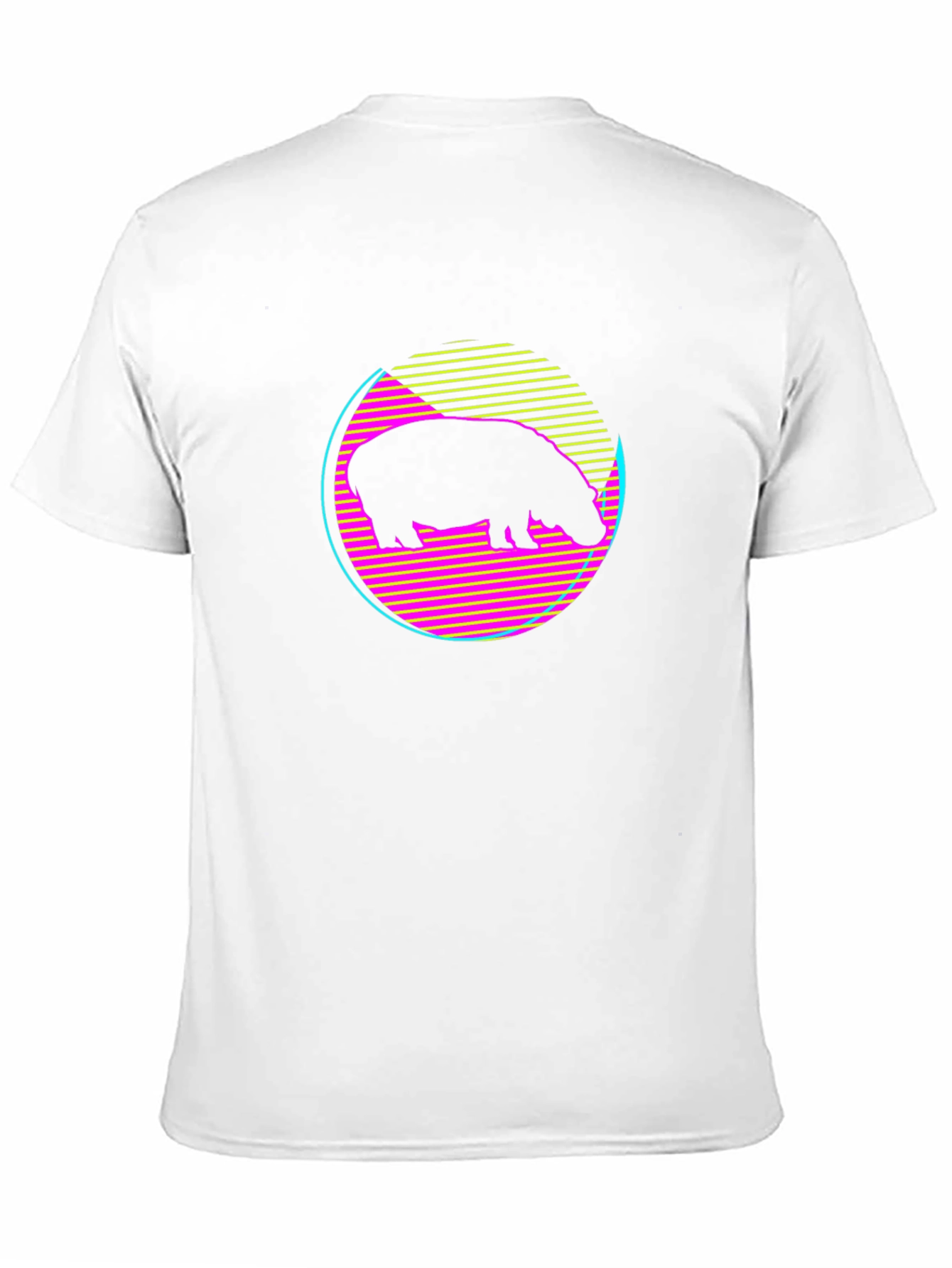 Black Retro Hippo T-Shirt - Black Graphic Tee view 11
