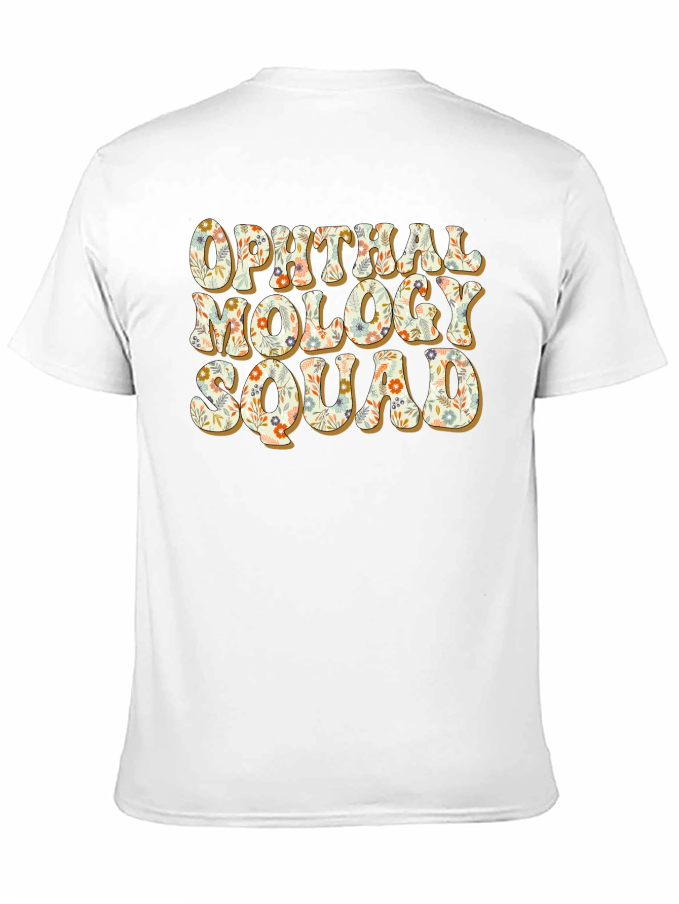 Black Ophthalmology Squad Floral Graphic T-Shirt view 11
