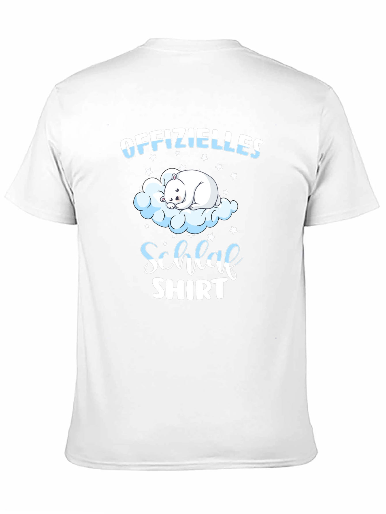 Black Cute Bear Cloud Schlaf Shirt | Men's Black Tee view 11