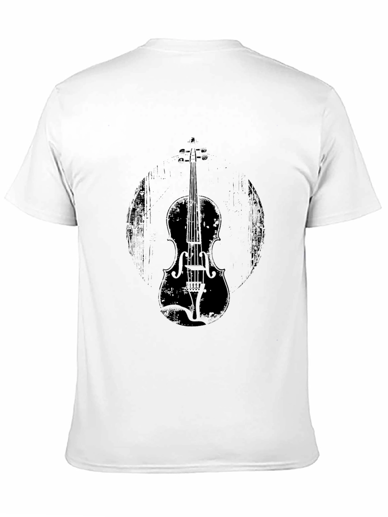 Black Vintage Violin Graphic Tee - Black Unisex Shirt view 11