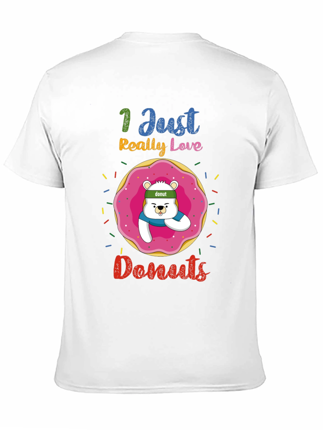 Black I Just Really Love Donuts Funny Graphic Tee view 11