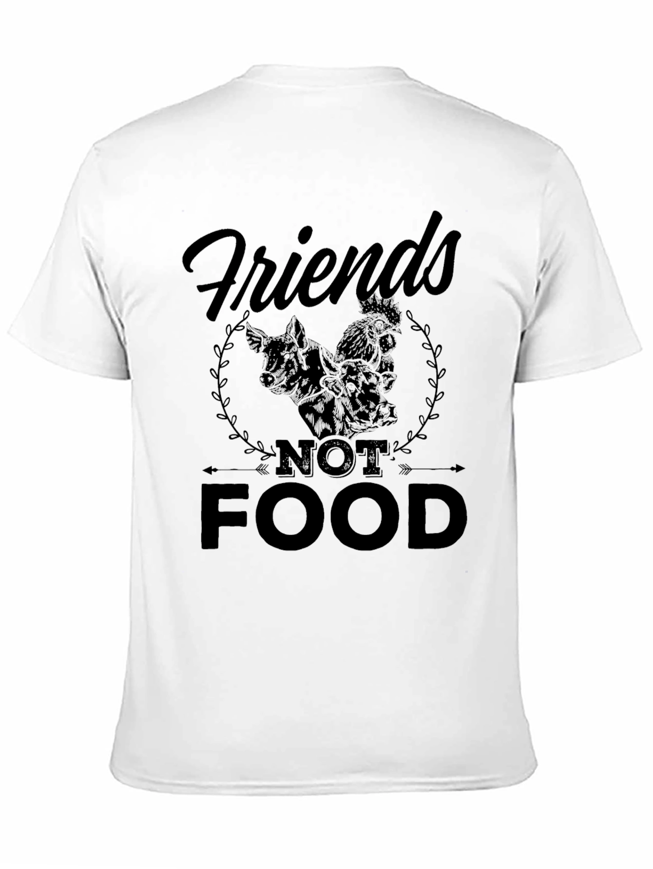 Black Friends Not Food Vegan T-Shirt view 11