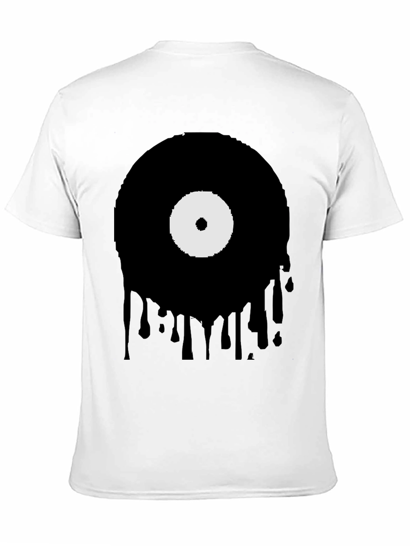 Black Melting Vinyl Record Graphic T-Shirt view 11