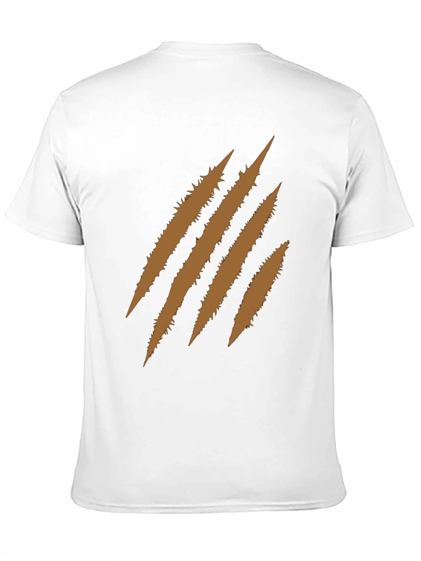 Black Men's Black T-Shirt with Brown Claw Mark Graphic view 11