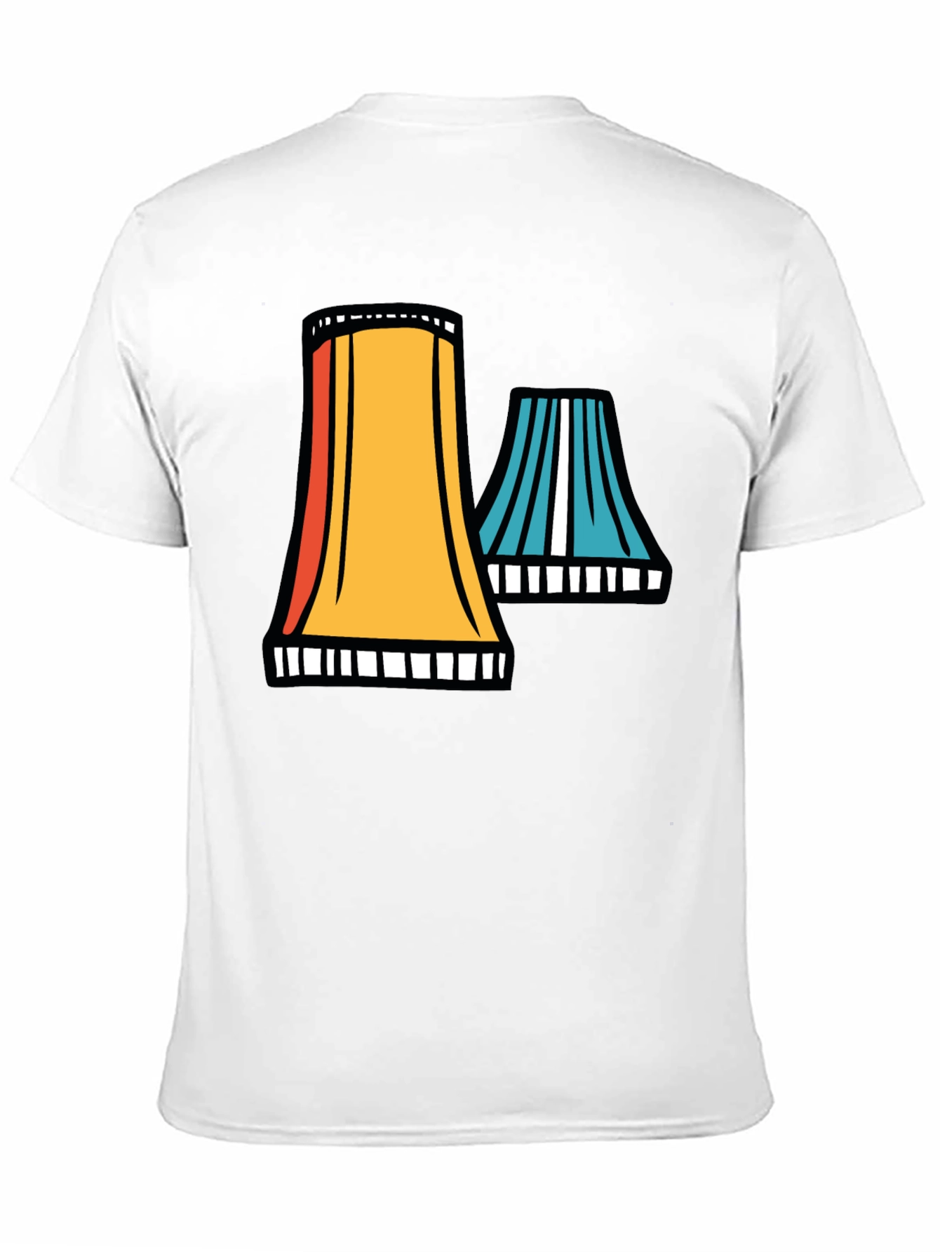 Black Retro Cooling Towers Graphic Tee - Black Cotton Blend view 11