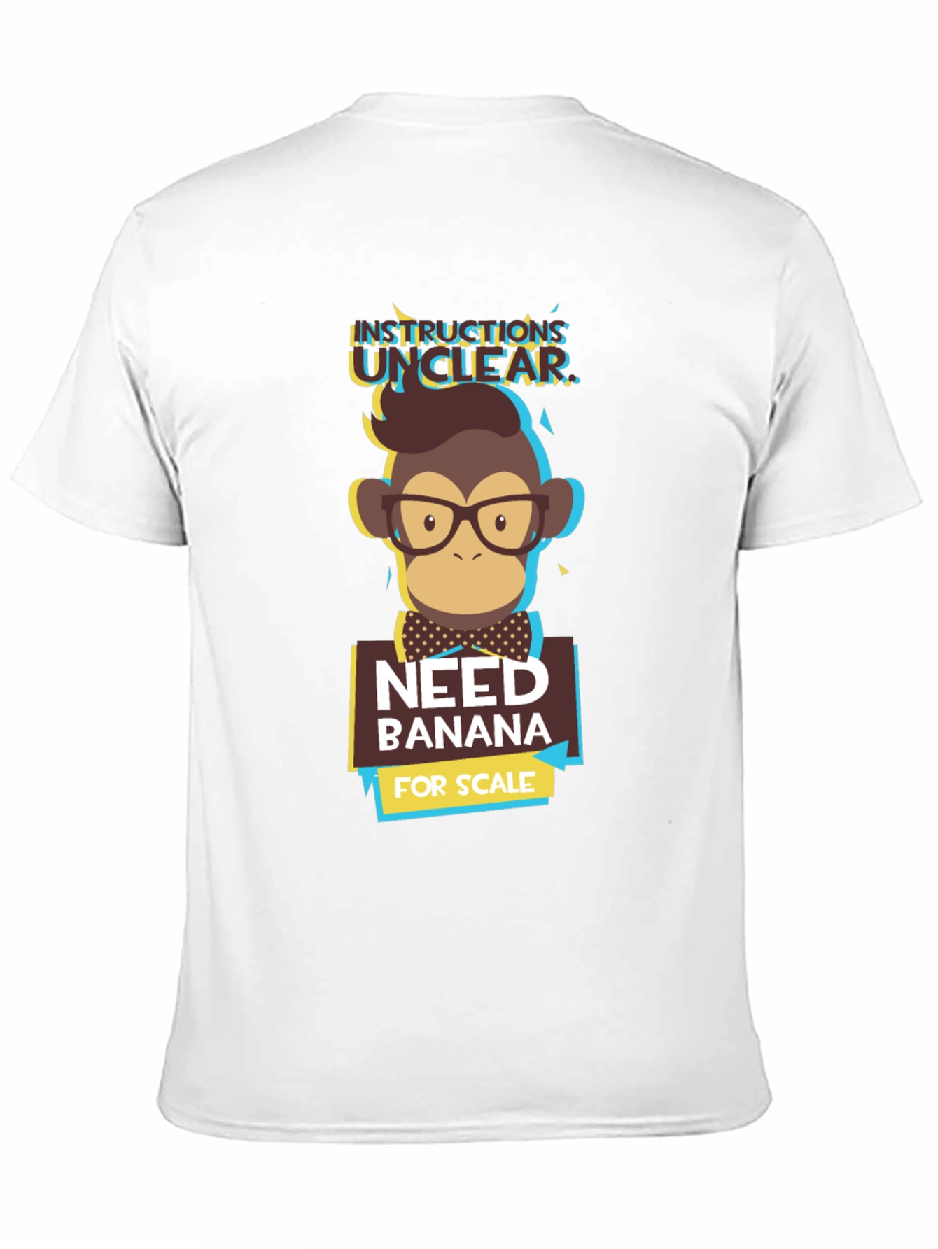 Black Instructions Unclear T-Shirt - Funny Monkey Design view 11