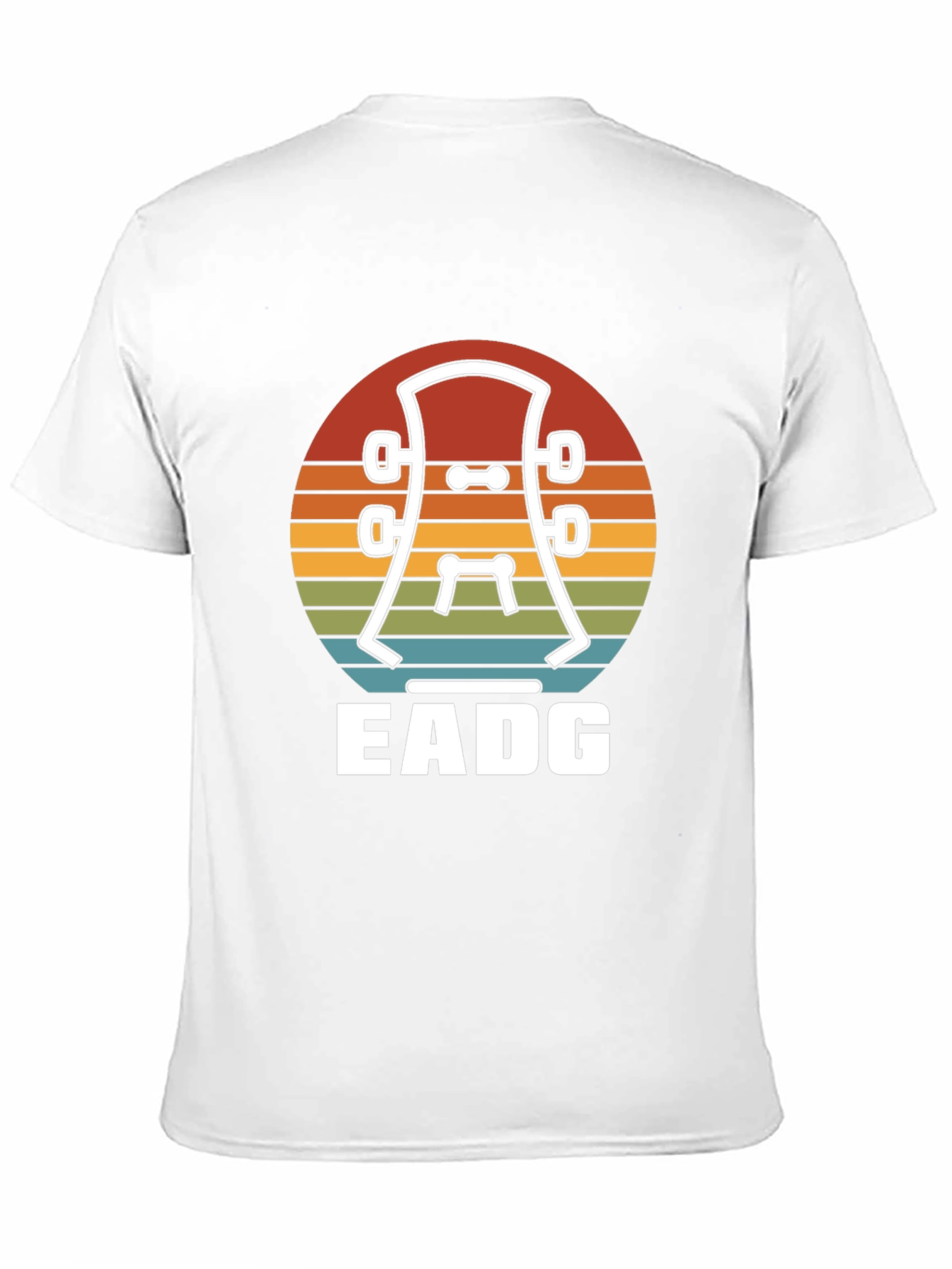 Black Guitar Headstock EADG T-Shirt - Musician Tee view 11