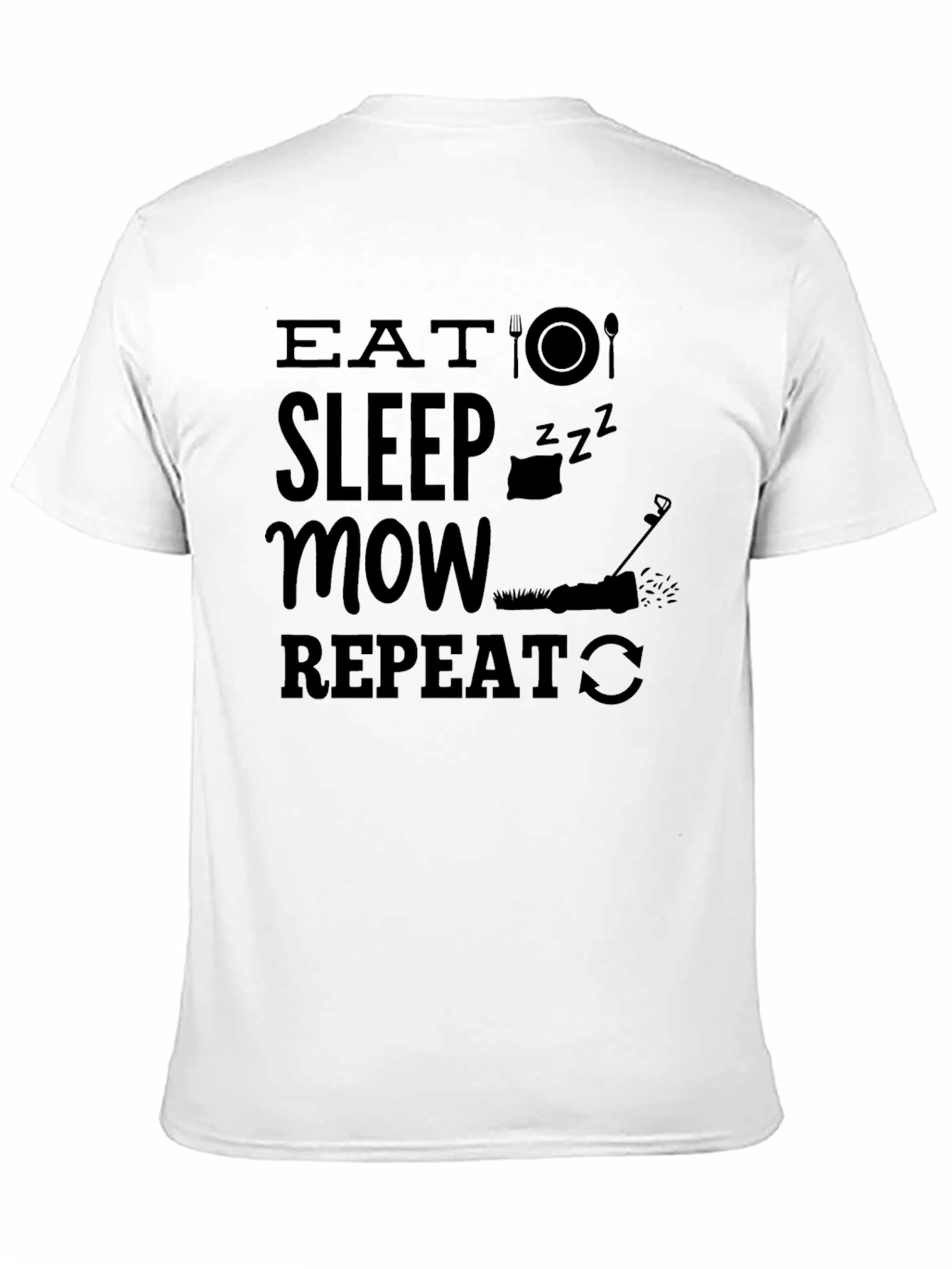 Black Eat Sleep Mow Repeat Funny Lawn Mowing T-Shirt view 11
