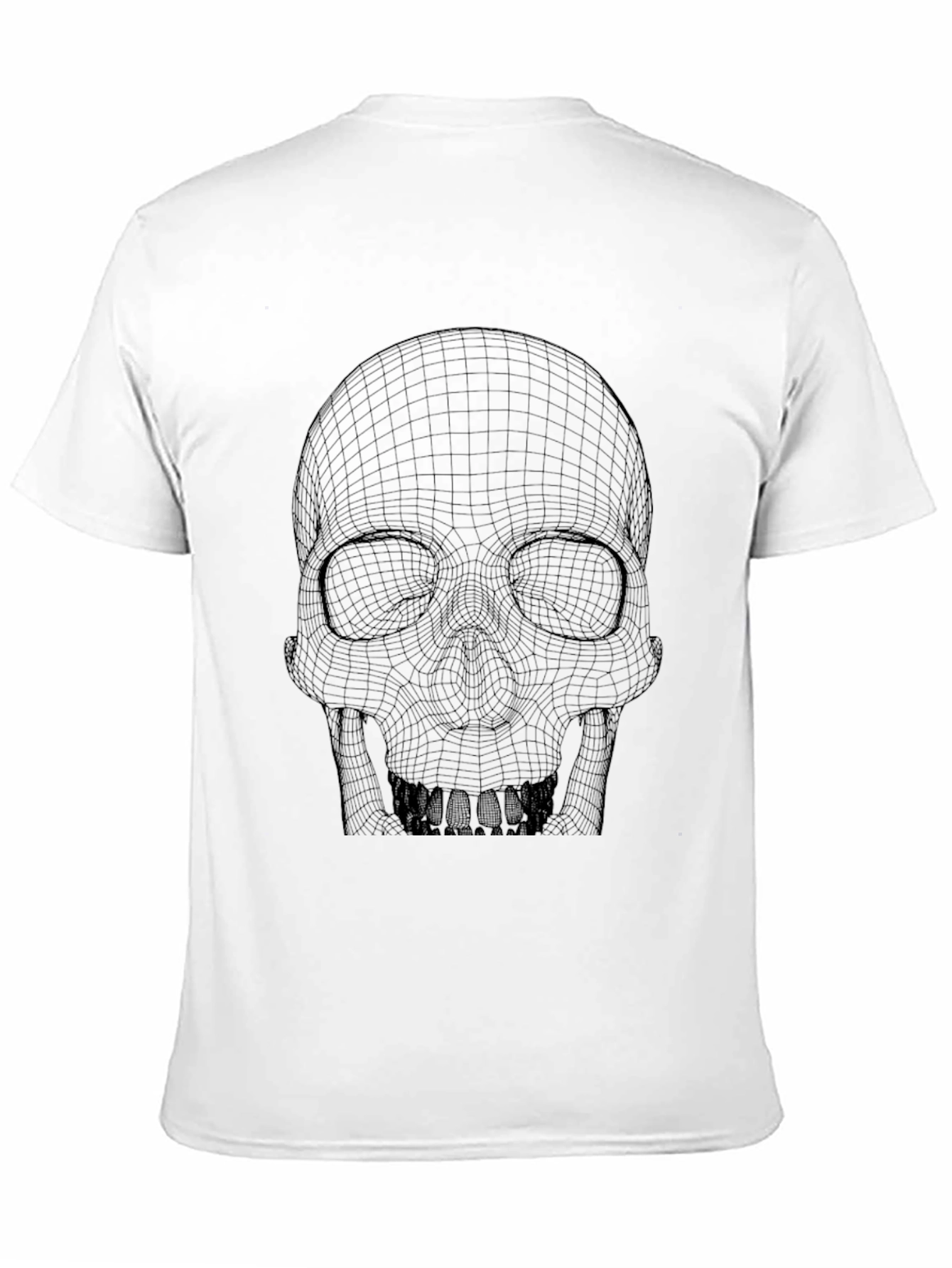 Black Men's Black Grid Skull Graphic T-Shirt view 11