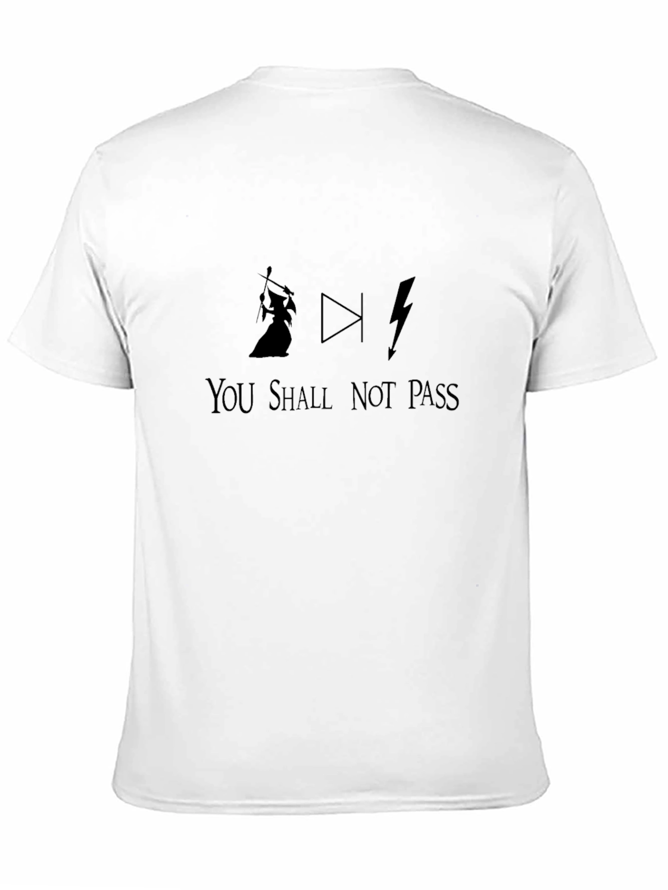 Black You Shall Not Pass T-Shirt - Gandalf Funny Black Tee view 11