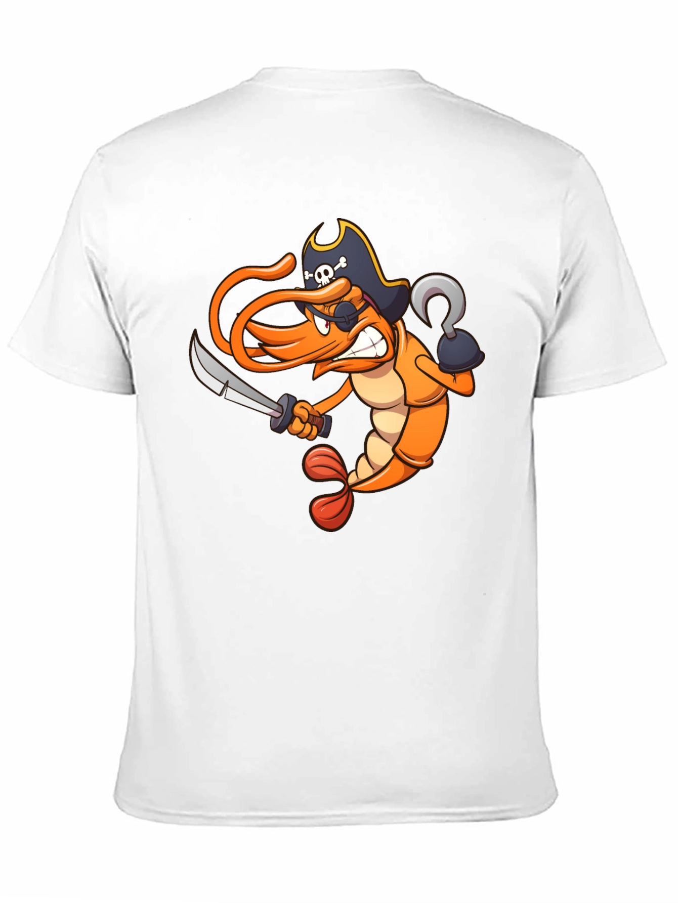 Black Pirate Shrimp Graphic T-Shirt view 11