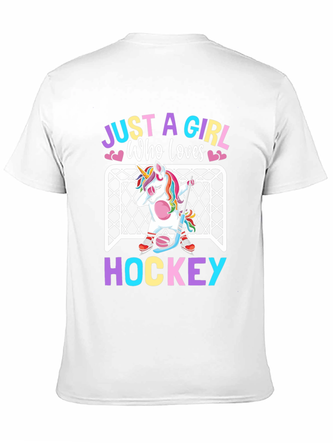 Black Just a Girl Who Loves Hockey T-Shirt view 11