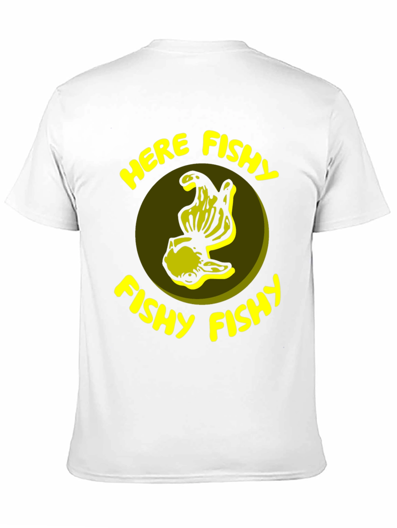 Black Here Fishy Fishy T-Shirt - Funny Fishing Tee view 11