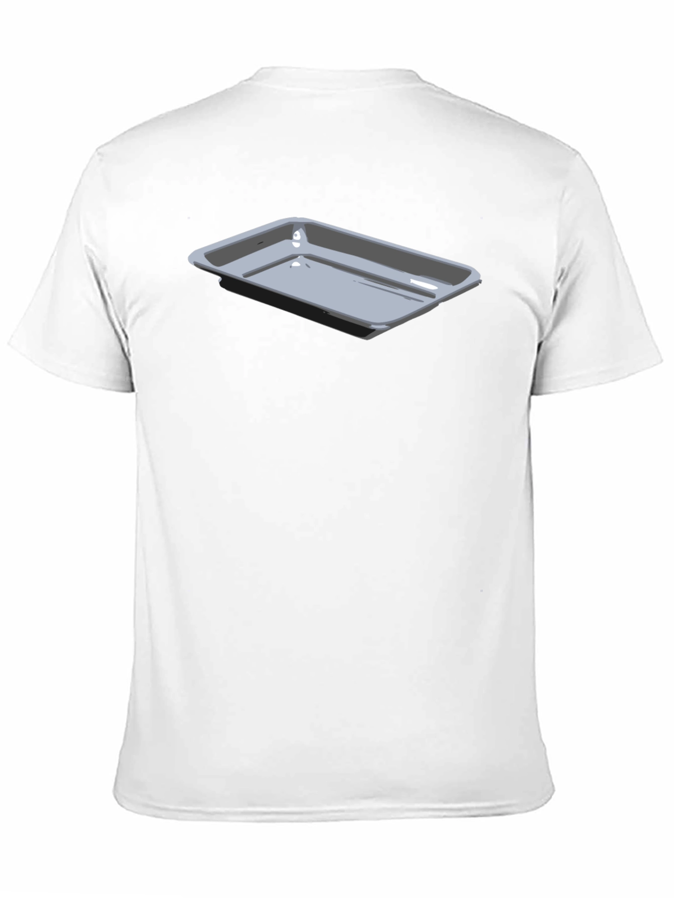 Black Men's Black T-Shirt with Tray Design view 11