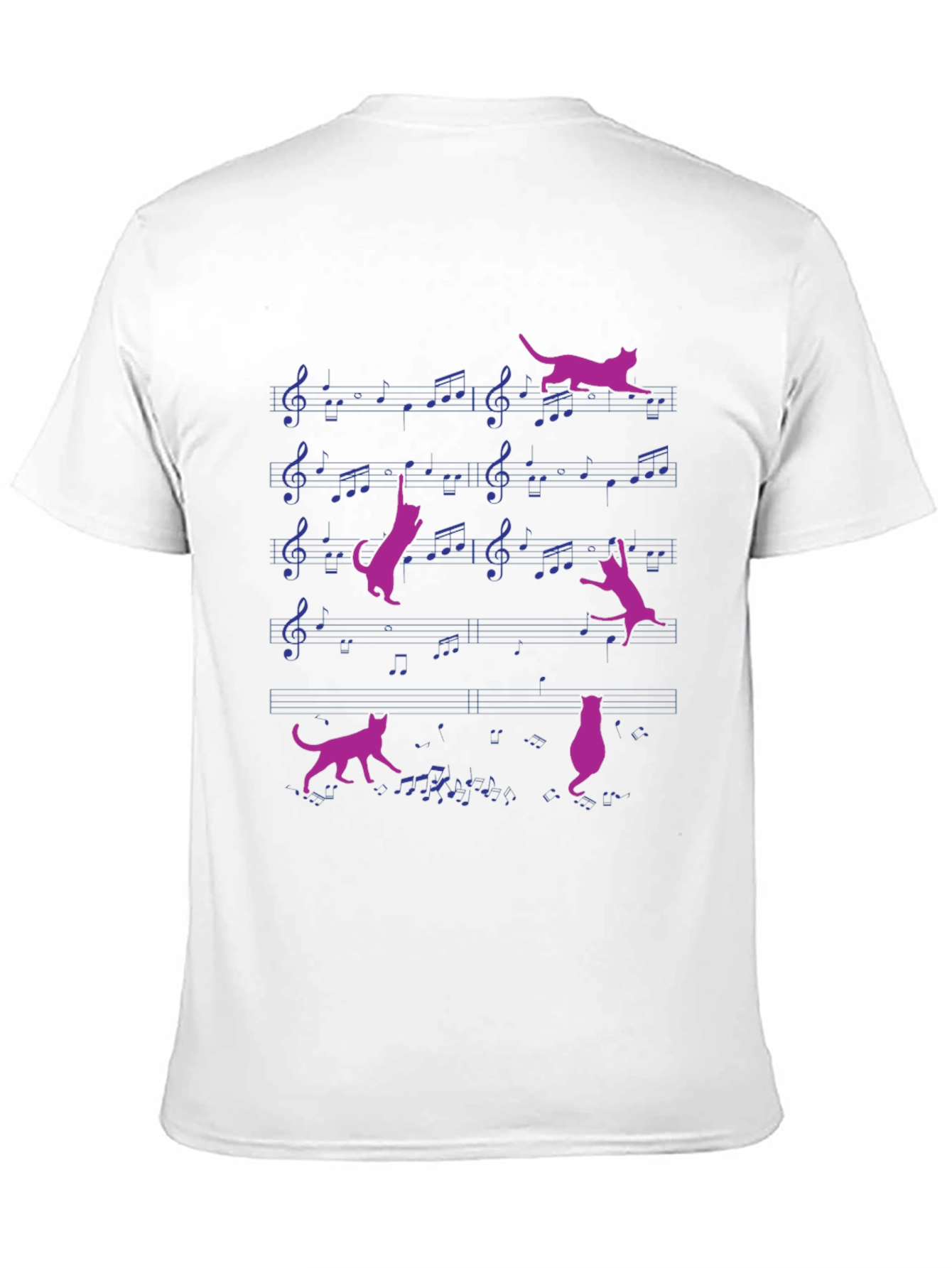 Black Musical Cat T-Shirt - Whimsical Design view 11