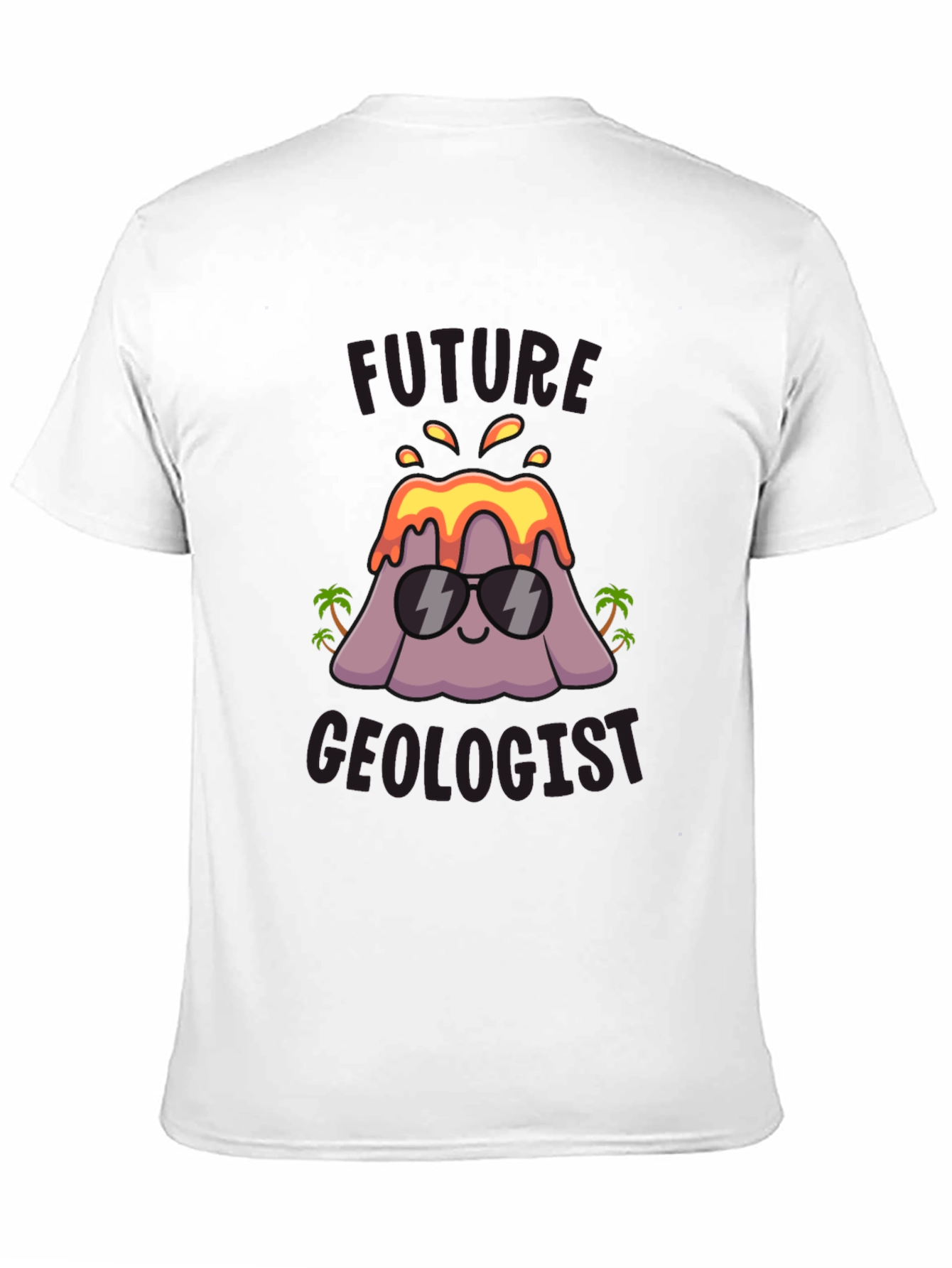 Black Future Geologist T-Shirt - Volcano Design view 11