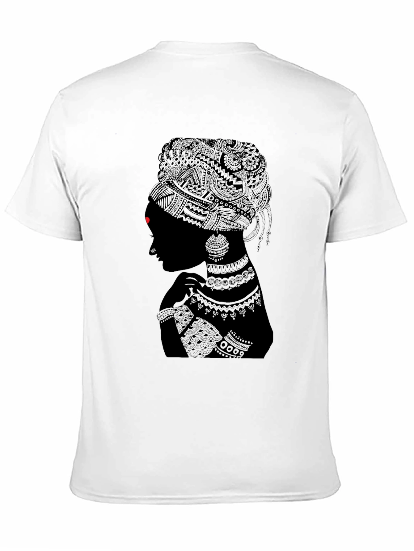 Black Stylish Black T-Shirt with Tribal Woman Design view 11