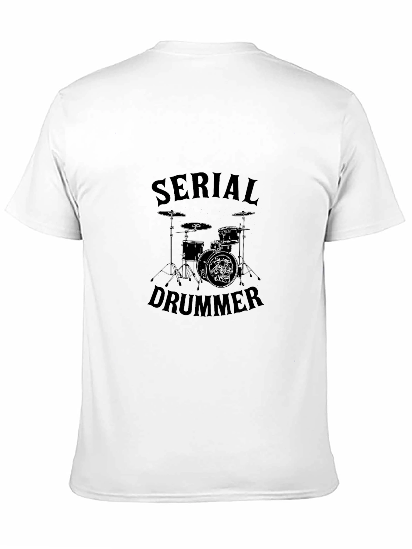 Black Serial Drummer Graphic Tee - Black Cotton T-Shirt view 11