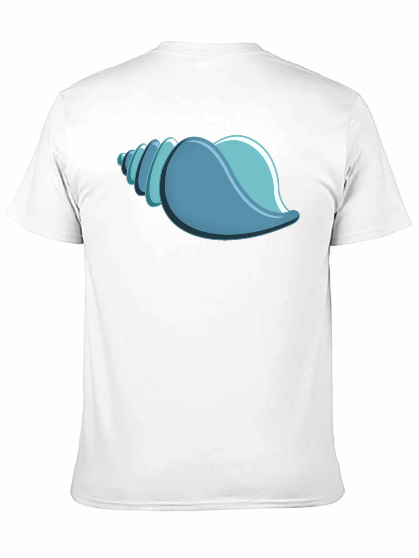 Black Blue Seashell Graphic Tee - Black Cotton T-Shirt view 11