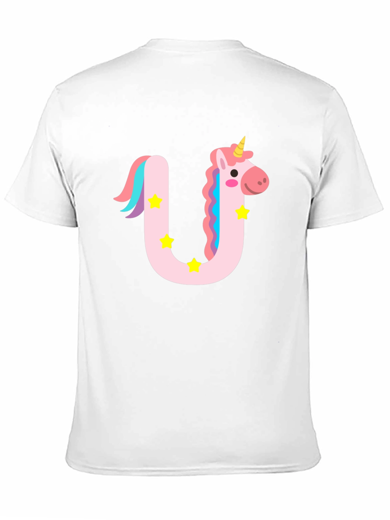 Black Unicorn Letter U Graphic Tee - Kids and Adults view 11