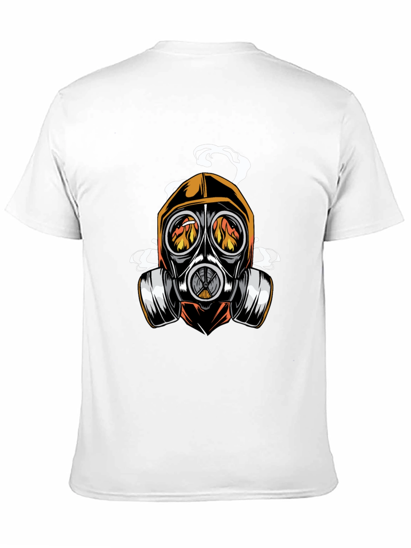 Black Gas Mask Inferno Graphic Tee - Cool, Edgy Design view 11