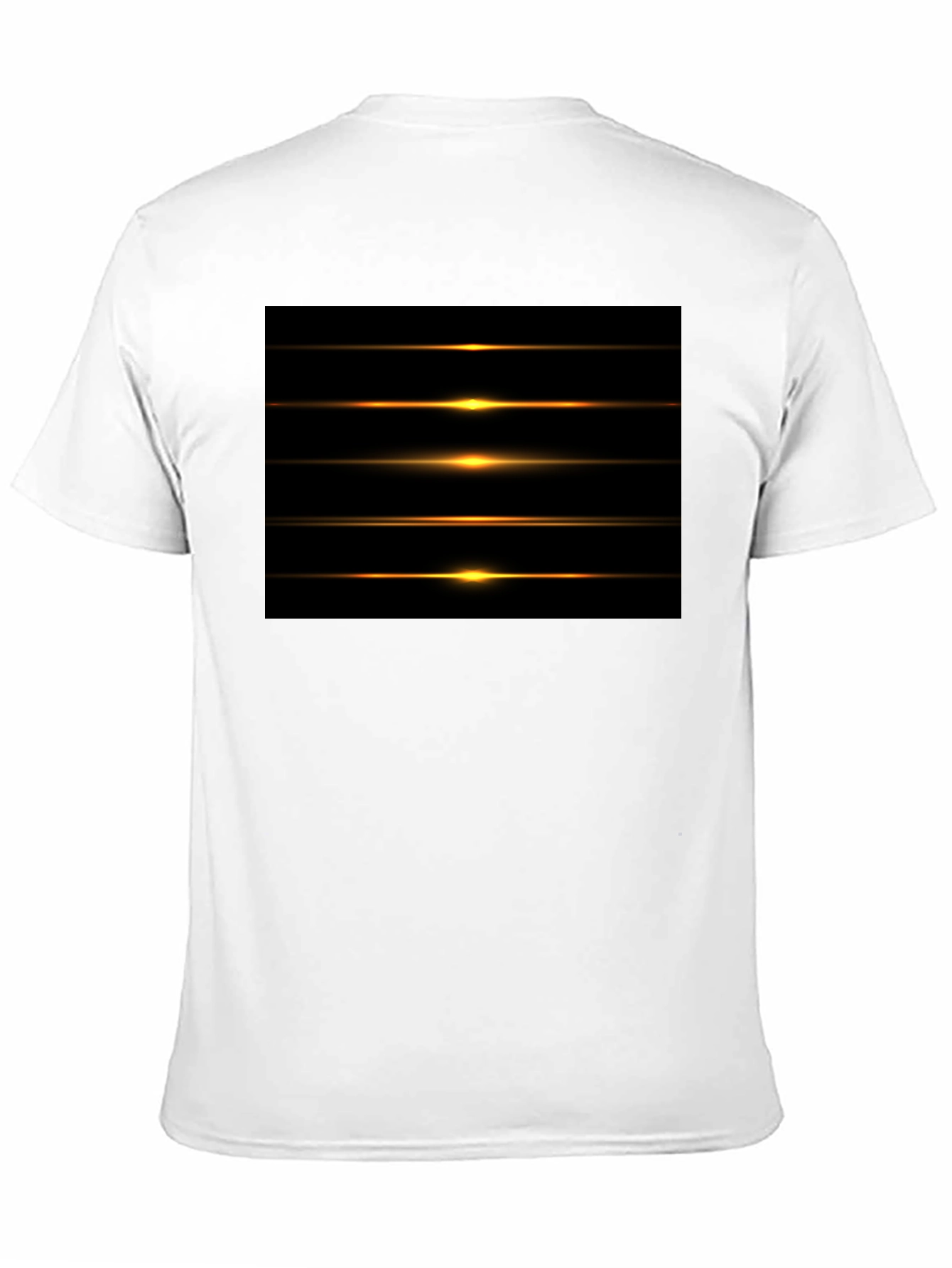Black Men's Black Graphic Tee - Light Streak Design view 11