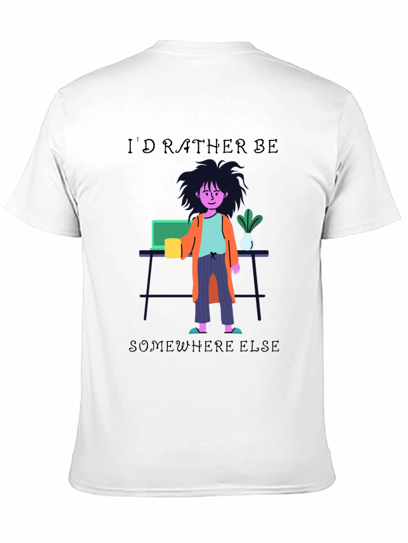 Black I'd Rather Be Elsewhere T-Shirt view 11