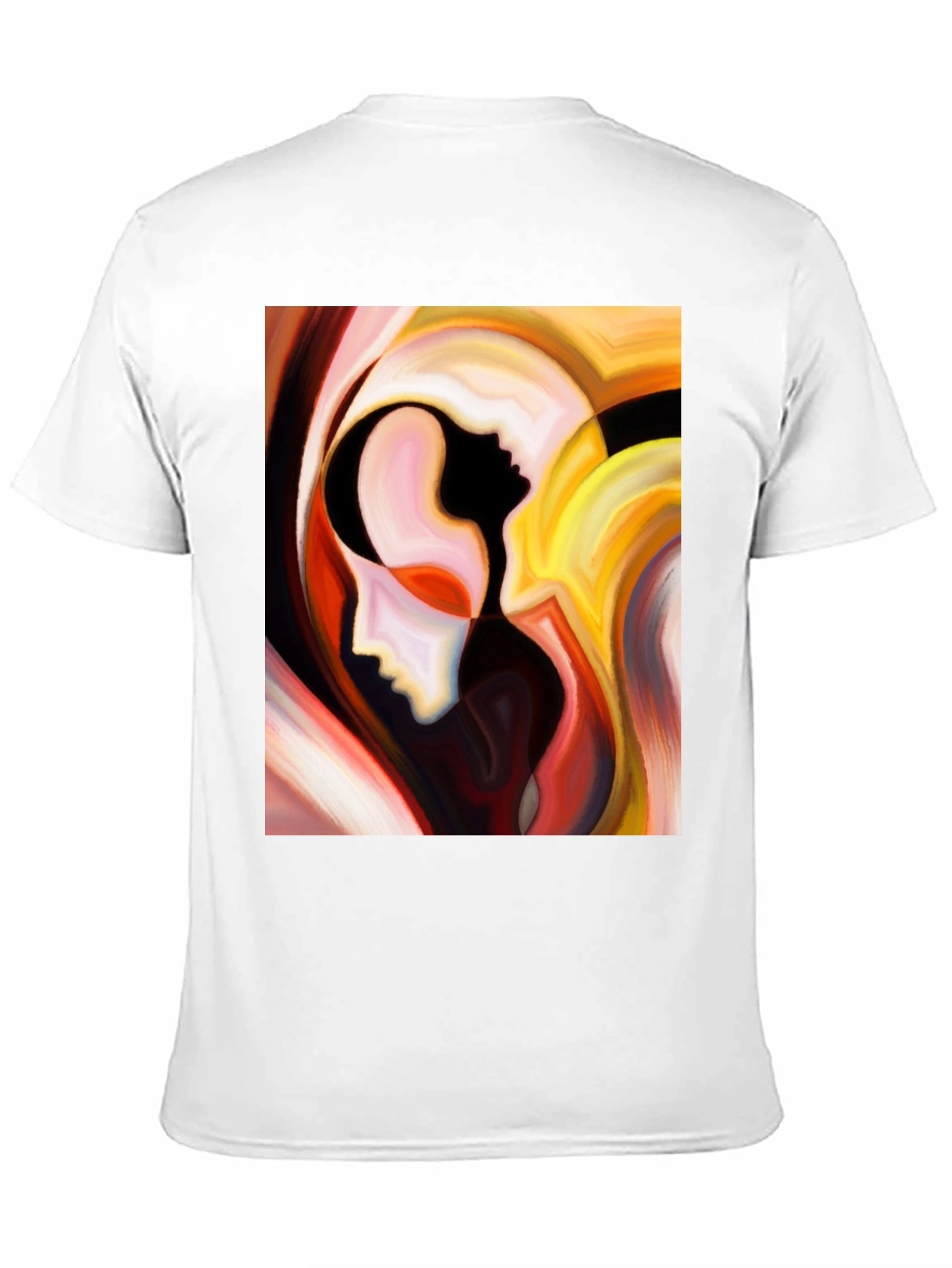 Black Abstract Faces Graphic T-Shirt - Modern Art Tee view 11