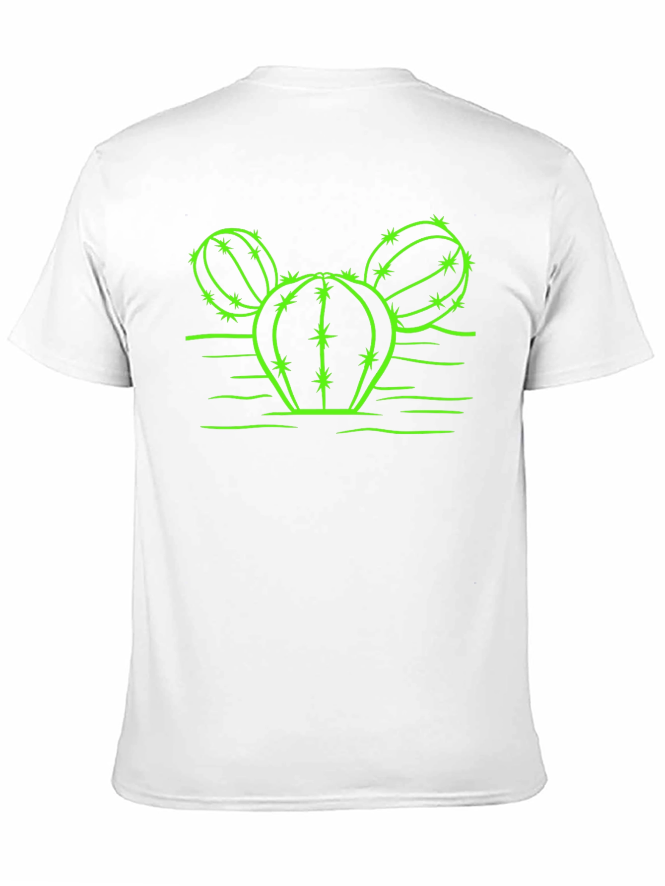 Black Cactus Graphic T-Shirt - Neon Green Design on Black view 11