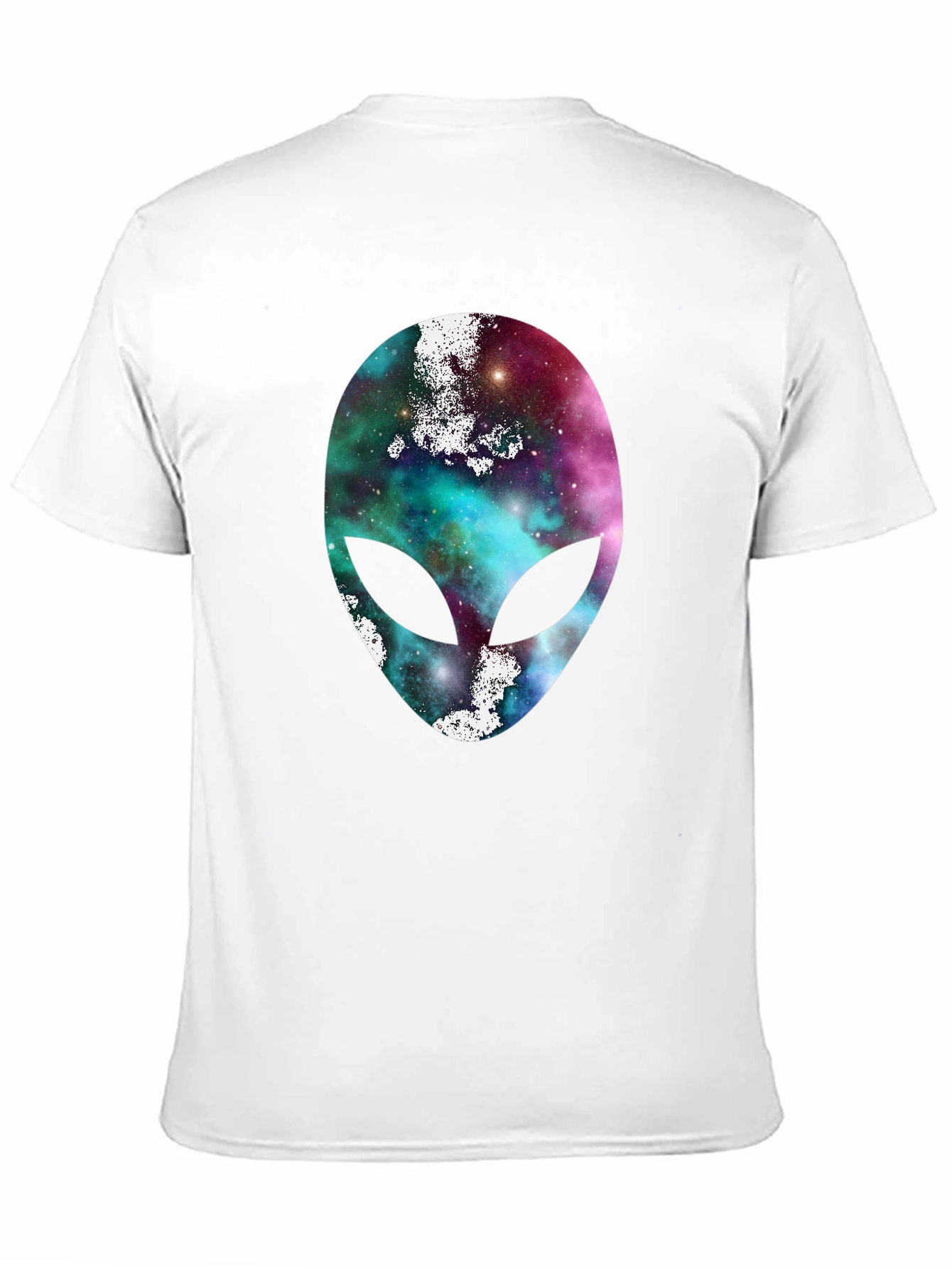 Black Galaxy Alien Head Graphic Tee - Black Cotton T-Shirt view 11