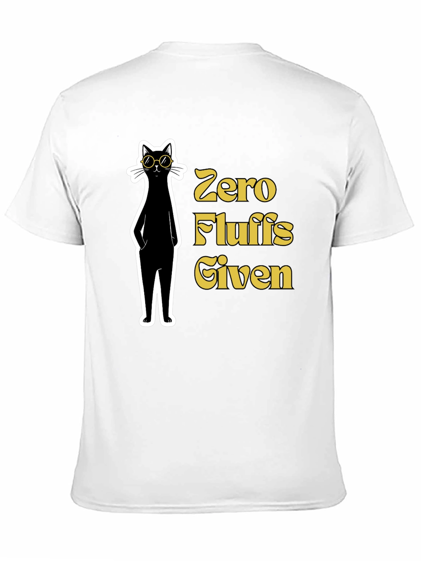 Black Zero Fluffs Given Cat Graphic T-Shirt view 11